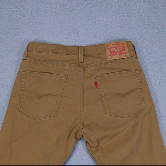 Levi's 513 Jeans Men's 32x28 Straight Fit Flex Stretch Brown Beige - Picture 13 of 15